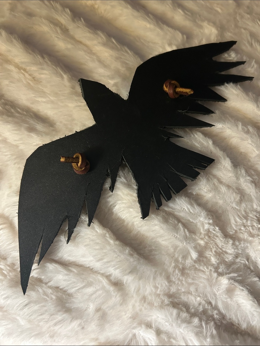 Black Wing bird leather Hair Clip